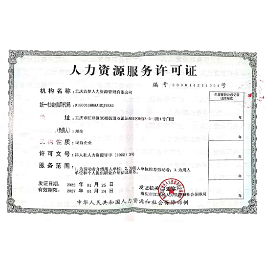 人力资源服务许可证